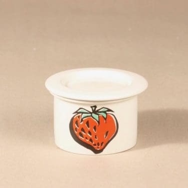 Arabia Tutti frutti purnukka, mansikka, suunnittelija Ulla Procope, mansikka, serikuva, retro