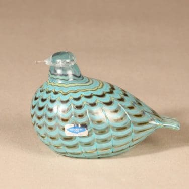 Nuutajärvi koristelintu, Sinisirri, suunnittelija Oiva Toikka, Sinisirri, Filigraani, signeerattu, numeroitu