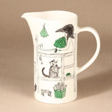 Arabia Löyly kaadin, käsinmaalattu, suunnittelija Gunvor Olin-Grönqvist, käsinmaalattu, signeerattu