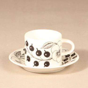 Arabia Paratiisi kahvikuppi  , mustavalkoinen, suunnittelija Birger Kaipiainen, serikuva, 0,2 l