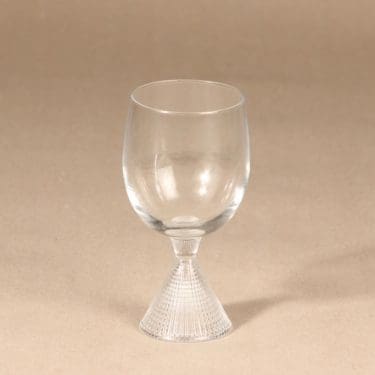 Iittala Briljant valkoviinilasi, kirkas, suunnittelija Tapio Wirkkala, muottiin puhallettu puristelasi