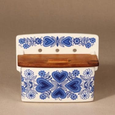 Arabia Sirpa salt container, designer Raija Uosikkinen, silk screening, retro