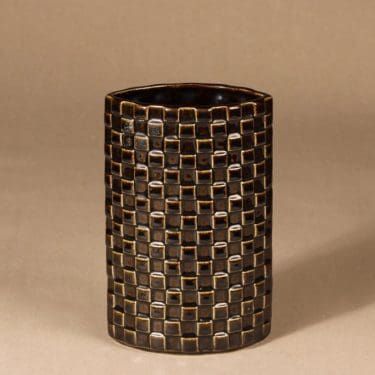 Arabia Harlekiini maljakko, ruskea, suunnittelija Kaarina Aho,