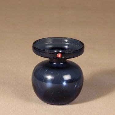 Iittala 1965 kynttilänjalka, sininen, suunnittelija Erkki Vesanto,