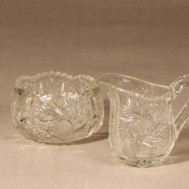 Riihimäen lasi sokerikko ja kermakko, kirkas, 2 kpl, suunnittelija ,