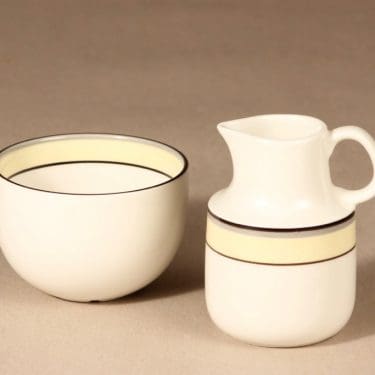 Arabia Veranda sokerikko ja kermakko, 2 kpl, suunnittelija Inkeri Leivo, raitakoriste