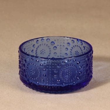 Riihimäen lasi Grapponia annoskulho, sininen, suunnittelija Nanny Still,