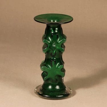 Riihimäen lasi Kasperi kynttilänjalka, signeerattu, suunnittelija Erkkitapio Siiroinen, signeerattu,