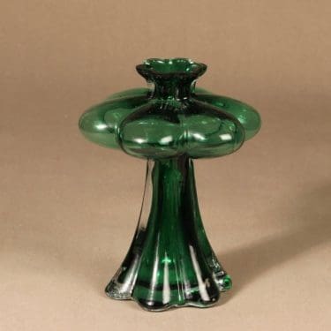 Riihimäen lasi Päivänkukka maljakko, vihreä, suunnittelija Helena Tynell,