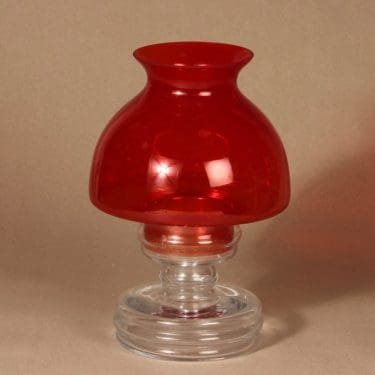Riihimäen lasi Apollo kynttilälyhty, kirkas|punainen, suunnittelija Nanny Still, 2-osainen