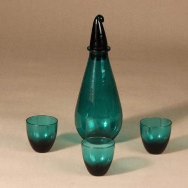 Riihimäen lasi Nukkumatti Karahvi + 3 lasia, 32 cl|5 cl, 4 kpl, suunnittelija Nanny Still, 32 cl, 5 cl