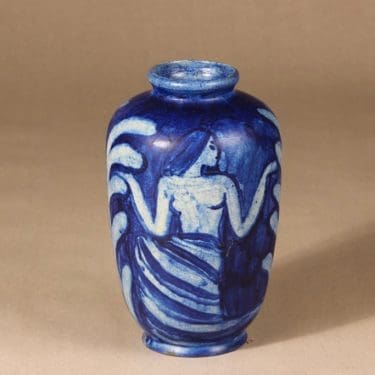 Kupittaan savi maljakko, käsinmaalattu, suunnittelija , käsinmaalattu