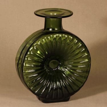 Riihimäen lasi Aurinkopullo koristepullo, Koko 4/4, suunnittelija Helena Tynell, Koko 4/4, retro