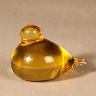 Nuutajärvi koristelintu, Pulmu (Snow bunting), suunnittelija Oiva Toikka, Pulmu (Snow bunting), signeerattu