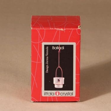 Iittala Balladi kynttilälyhty, kirkas, suunnittelija Jorma Vennola, metallikannake