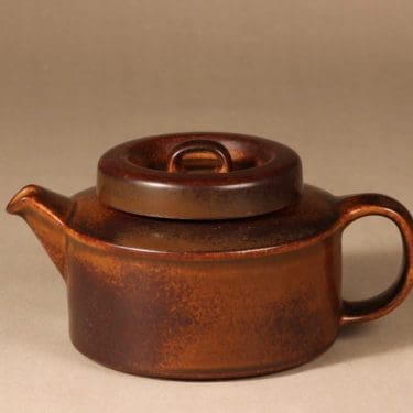 Arabia Ruska teekaadin, 1.35 l,   kpl, suunnittelija Ulla Procope, 1.35 l, ruskea lasite