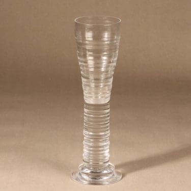 Nuutajärvi Jatsari olutlasi, signeerattu, suunnittelija Oiva Toikka, signeerattu, piensarja, signeerattu