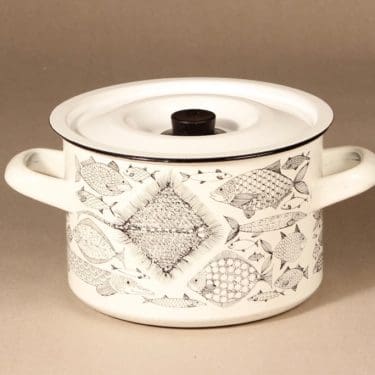 Finel Neptun kattila, suunnittelija Esteri Tomula, serikuva, retro