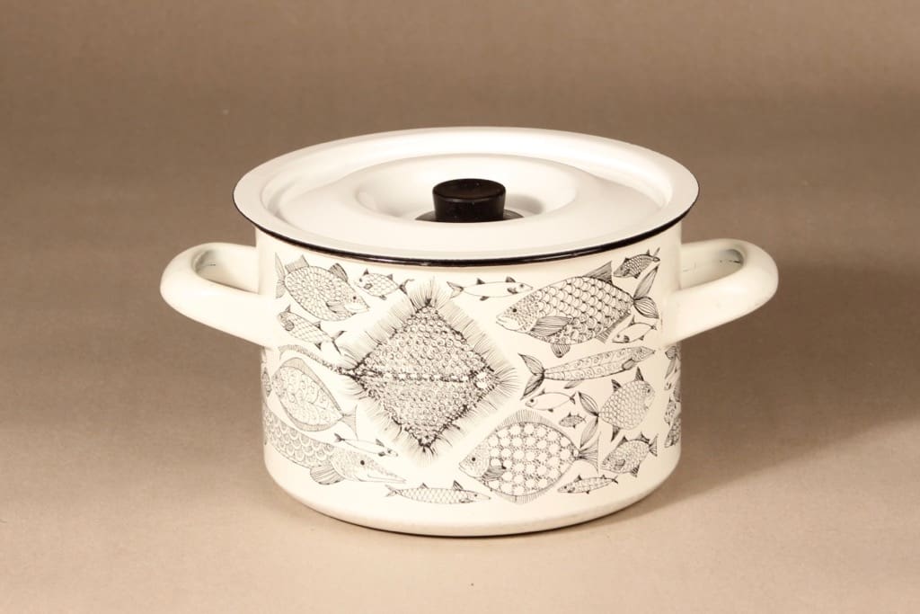 Finel Neptun kattila, suunnittelija Esteri Tomula, serikuva, retro