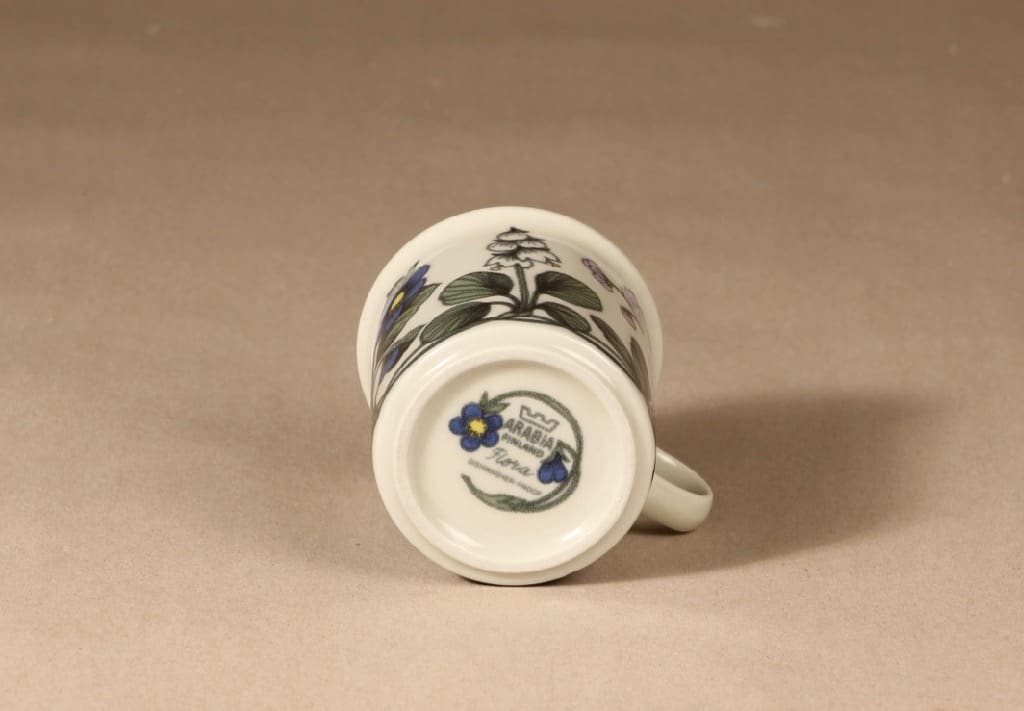 Arabia Flora cocoa cup, multicolored, designer Esteri Tomula, silk screening, flower decorative, 2