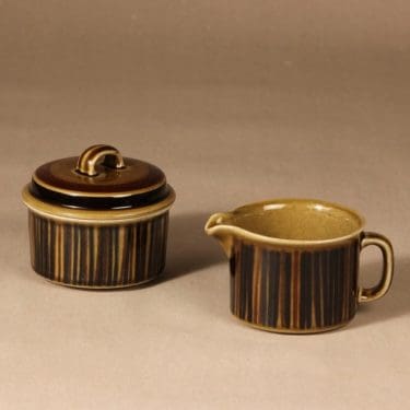 Arabia Kosmos sokerikko ja kermakko, puhalluskoriste, suunnittelija Gunvor Olin-Grönqvist, puhalluskoriste, puhalluskoriste, retro