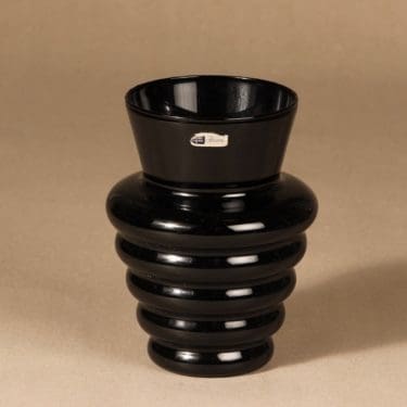 Nuutajärvi Marlene maljakko, musta, suunnittelija Kerttu Nurminen, pieni