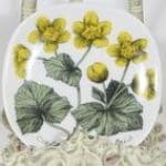 Arabia Botanica Keltakurjenmiekka koristelautanen, suunnittelija Esteri Tomula