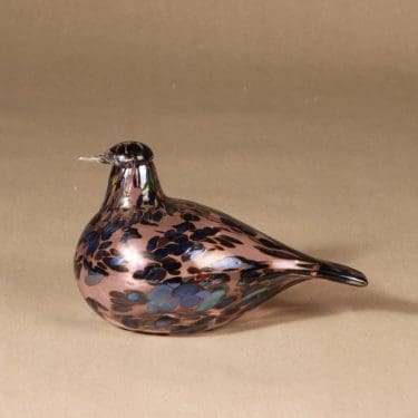 Iittala Birds by Toikka taidelasilintu, Viitakerttu Reed Warbler, suunnittelija Oiva Toikka, Viitakerttu Reed Warbler, signeerattu