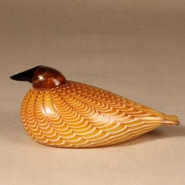 Nuutajärvi Birds by Toikka taidelasilintu, Hakki vuosilintu 1996, suunnittelija Oiva Toikka, Hakki vuosilintu 1996, signeerattu, vuosilintu