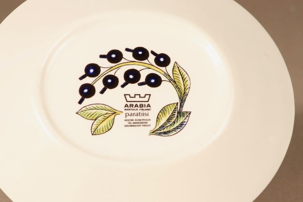 Arabia Paratiisi lautanen, ovaali, suunnittelija Birger Kaipiainen, ovaali, serikuva, ovaali kuva 3