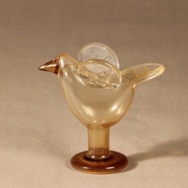 Nuutajärvi lintu , Sieppo|jalallinen, suunnittelija Oiva Toikka, Sieppo, jalallinen, Sieppo, signeerattu