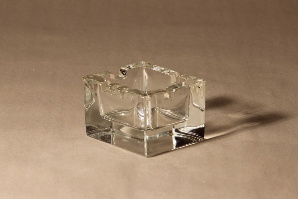 Nuutajärvi Cigaro tuhkakuppi, kirkas, suunnittelija Kaj Franck, massiivinen kuva 2