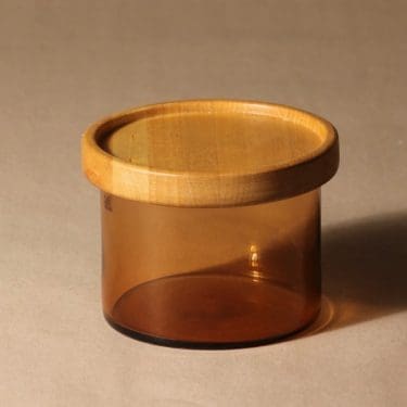 Nuutajärvi Purtilo jar with wooden lid, designer Kaj Franck