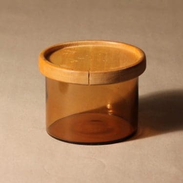 Nuutajärvi Purtilo jar, wooden lid, designer Kaj Franck