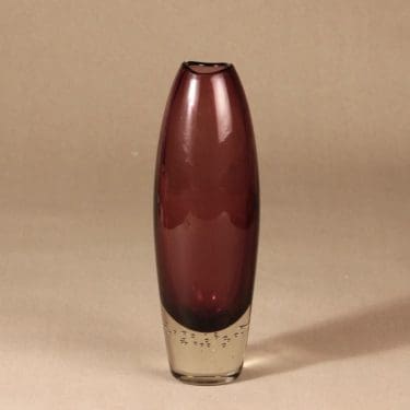 Riihimäen lasi Nimipäivä maljakko, signeerattu, suunnittelija Aimo Okkolin, signeerattu, signeerattu