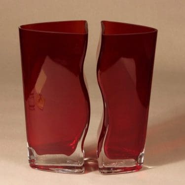 Nuutajärvi Pari Maljakko, uniikki, 2 kpl, suunnittelija Tiina Nodström, uniikki, massiivinen, uniikki