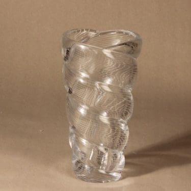 Riihimäen lasi Barokki taidelasimaljakko, käsinhiottu, suunnittelija Gunnel Nyman, käsinhiottu, massiivinen, signeerattu