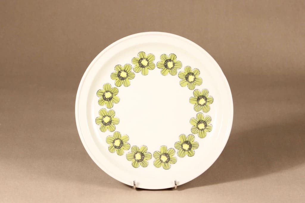 Arabia Primavera lautanen, matala, suunnittelija Esteri Tomula, matala, serikuva, kukka-aihe, pieni