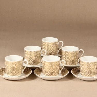 Arabia Haaremi mokkakuppi, 6 kpl, 6 kpl, suunnittelija Esteri Tomula, 6 kpl, serikuva