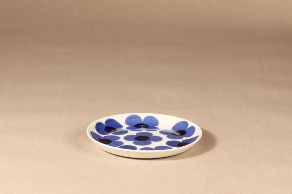 Arabia Aurinko lautanen, pieni, suunnittelija Esteri Tomula, pieni, serikuva, kukka-aihe, pieni