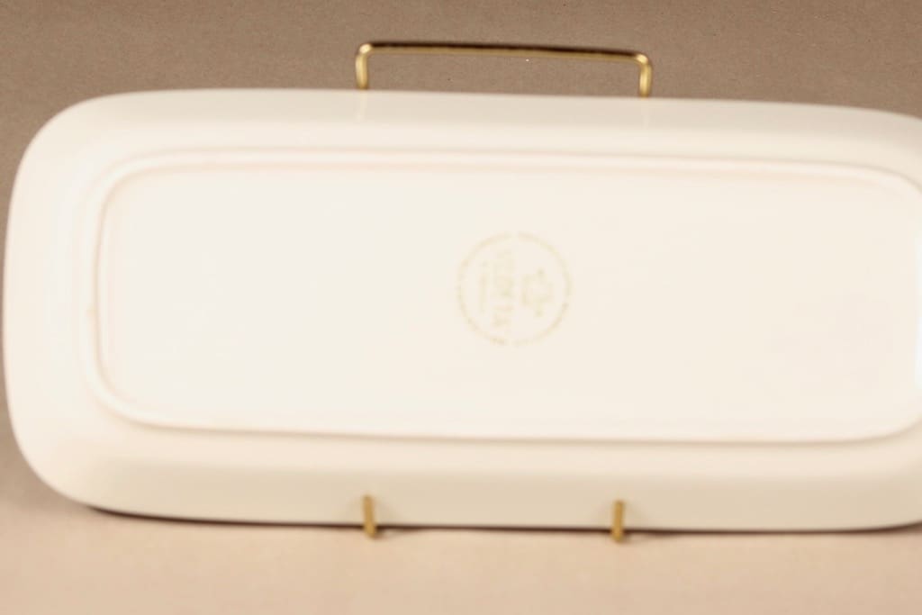 Arabia Vegeta tarjoilukulho, käsinmaalattu, suunnittelija Esteri Tomula, käsinmaalattu, käsinmaalattu, vihannesaihe, matala kuva 3