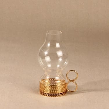 Iittala 24 Carat candlestick, gilted, designer Timo Sarpaneva