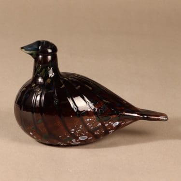 Nuutajärvi lintu , Korpikiiruna, suunnittelija Oiva Toikka, Korpikiiruna, signeerattu