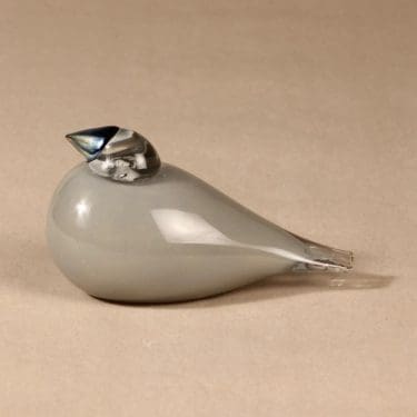 Nuutajärvi lintu , Gray Jay, suunnittelija Oiva Toikka, Gray Jay, signeerattu, erikoislintu