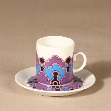 Arabia Melina mokkakuppi, suunnittelija Anja Jaatinen-Winquist, abstrakti, retro