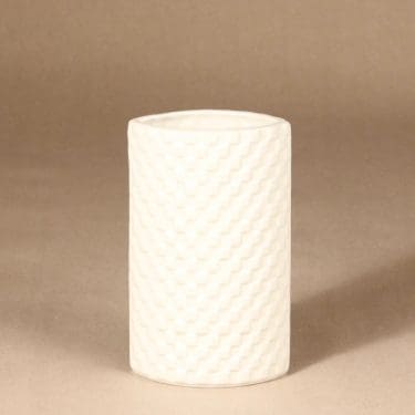 Arabia Harlekiini maljakko, valkoinen, suunnittelija Kaarina Aho,