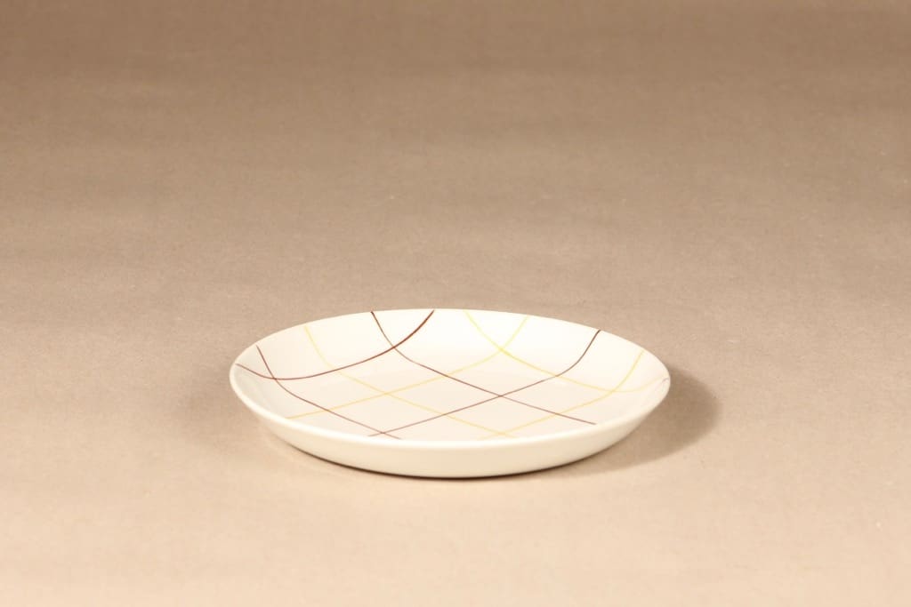 Arabia Verkko lautanen, matala, suunnittelija Raija Uosikkinen, matala, viivakoriste