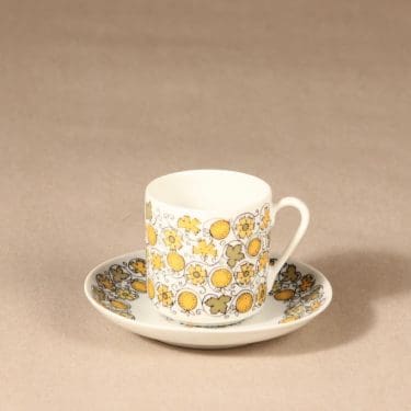 Arabia Juhla kahvikuppi, suunnittelija tuntematon, serikuva, kukka, hedelmä