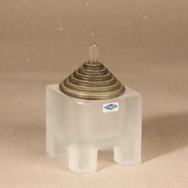 Nuutajärvi Babylon taidelasi, signeerattu, suunnittelija Markku Salo, signeerattu, kannellinen, signeerattu