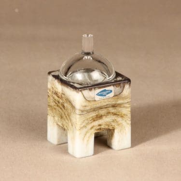 Nuutajärvi Babylon taidelasi, signeerattu, suunnittelija Markku Salo, signeerattu, kannellinen, signeerattu